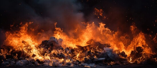 Canvas Print - Garbage burning in the background