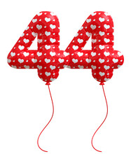 44 Number Red Balloon 3d