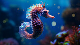 Fototapeta  - male purple seahorse