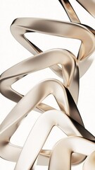 Poster - Metallic golden curve geometry background, 3d rendering.