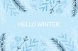 hello winter, background illustration in flat design
