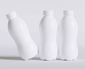 Canvas Print - Milk Plastic Bottle White Color and realistic texture rendering 3D