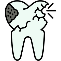 Wall Mural - Dental Caries Icon. Plaque Dirty Tooth Symbol Stock Illustration. Vector Solid Icons For UI Web Design And Presentation