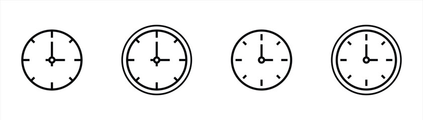 Fototapete - clock icon set. time icon symbol sign. vector illustration