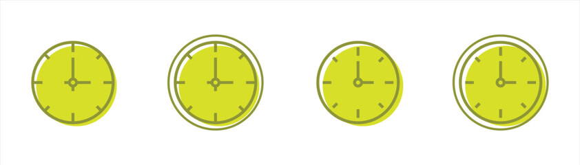 Fototapete - clock icon set. time icon symbol sign. vector illustration