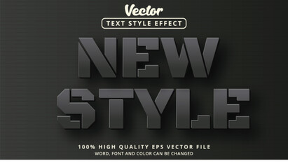 Poster - Editable text effect, New Style text with color black bold style effect and metallic