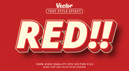 Poster - Editable text effects, Red text on retro color combination style effect and bold red color