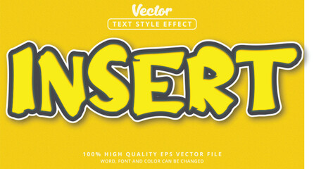 Poster - Editable text effect, Insert text on smooth yellow effect and glossy