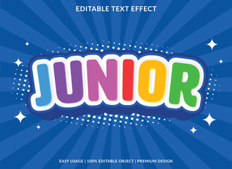 Wall Mural - junior editable text effect template use for business logo and brand