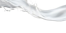 Photorealistic Image Of A Splash Of Milk. Splash Of White Milk, Cream With Drops And Splashes.