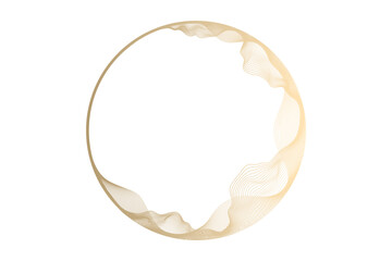 Aufkleber - Abstract circle round frame by lines wavy flowing gold gradient isolated on transparent background. Vector in concept luxury, modern, technology, science, music.