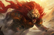 illustration of a lion warrior