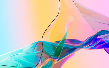 Poster - Abstract gradient glass background, 3d rendering.