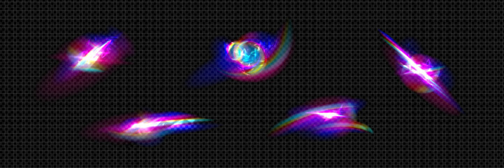 Poster - diamond light refraction overlay effects set on transparent background. vector realistic illustratio