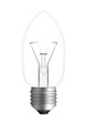 Close up view of isolated retro light bulb on.