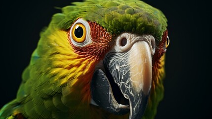 Poster - a green and yellow parrot