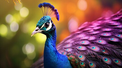 Poster - a peacock with colorful feathers