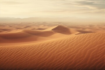 Wall Mural - Aerial background of a vast desert landscape with dunes and solitude