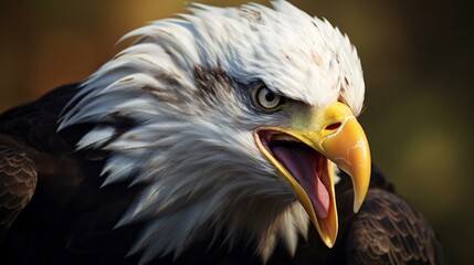 Poster - a bald eagle with its mouth open