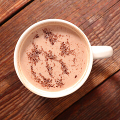 Canvas Print - hot chocolate milk- top view