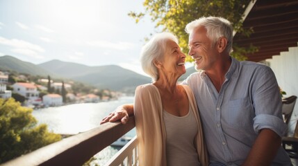 Canvas Print - A retired couple enjoying a comfortable lifestyle thanks to their financial planning