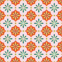 Christmas Folk Art Ornament. Vector Seamless Abstract Tile Pattern With Flowers. Winter Background. Fabric Textile Print