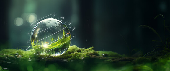 eco friendly, ecology, ecological balance and ecosystem concept. growing sustainability concept. wor