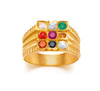Navaratna set gold ring, Navratna ring,Ruby (Manikya) Pearl (Moti)
Red Coral (Moonga) Emerald (Panna)
Yellow Sapphire (Pukhraj) Diamond (Heera) Blue Sapphire (Neelam)
Hessonite (Gomed)Cat's Eye (Lehsu