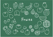 シンプルなフルーツの線画イラストセット