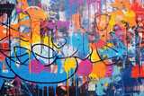 Fototapeta  - Graffiti wall abstract background. Idea for artistic pop art background backdrop.