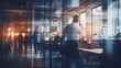 © javier - Heavily blurred office image excellent background choice for technology or business