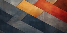 Retro Palette Of Colors With A Black, Dark Blue, Gray, Copper, Red, Brown, Burnt Orange, Gold, And Yellow Abstract Background. This Design Showcases A Seamless Color Gradient With Geometric Shapes.