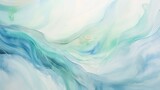Fototapeta Przestrzenne - Soothing tones of blue, green, and teal in this abstract watercolor pattern. The blend of colors creates a colorful art background and template.