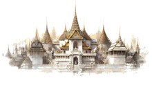 Thailand's Wat Phra Kaew Temple In Bangkok On Transparent Background