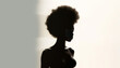 3d statue sillhouette of a black afro model generative ai