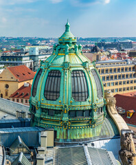 Wall Mural - Municipal House (Obecni Dum) dome on Republic square, Prague, Czechia