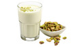 Nutty Delight Pistachio Milk Glass on isolated background