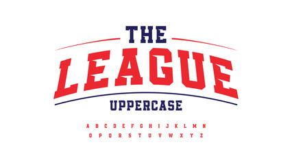 Poster - sport league typography alphabet. original font with uppercase letters and numbers. vintage athletic