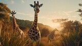 Fototapeta  - giraffe in the wild