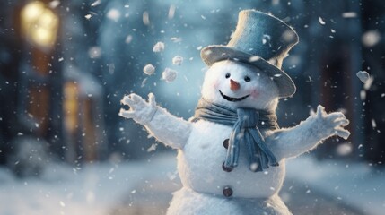  snowman bright christmas morning