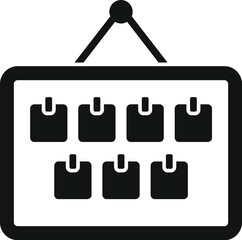 Poster - Smart paper board icon simple vector. Business office. Work space
