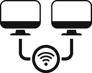 Poster - Smart office wifi internet icon simple vector. Online pc. Remote control