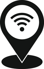 Poster - Wifi point location icon simple vector. Work data. Smart office