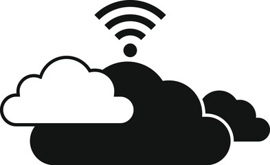 Poster - Internet cloud data icon simple vector. Smart office. Information pc