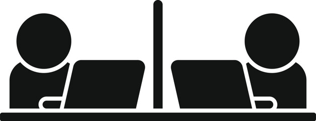 Poster - Smart office group icon simple vector. Work online. Remote control