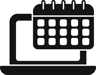 Poster - Calendar of online data icon simple vector. Work control. Dark minimal