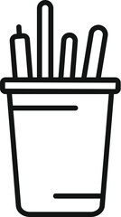 Poster - Office pencil pot icon outline vector. Fun table. Smart space