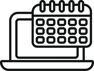 Poster - Calendar of online data icon outline vector. Work control. Dark minimal