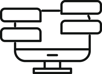 Poster - Online computer chat icon outline vector. Online gadget. Corporate desk