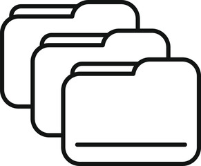 Poster - Data folders icon outline vector. Smart office. Online pc information